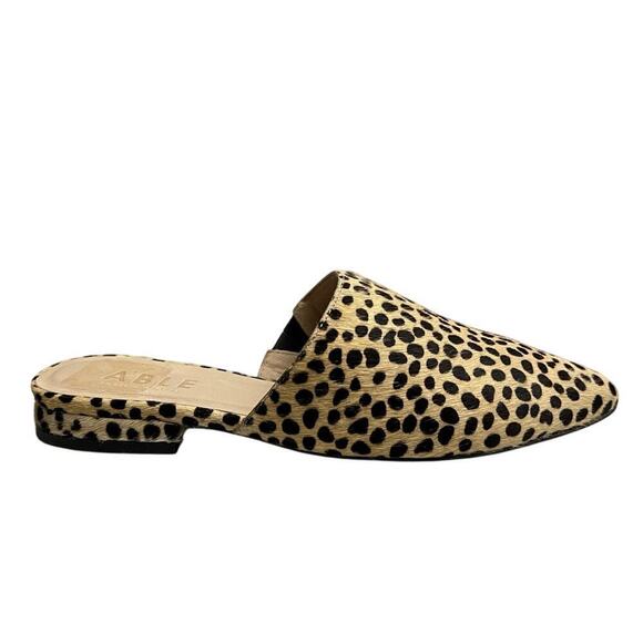 Able Local and Global Marlene Feminine Mule Flat Size 6.5M Leopard Animal Print - Picture 1 of 10